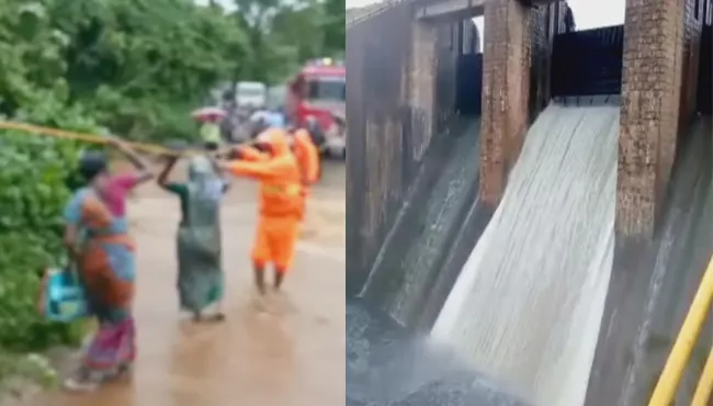 Heavy Flood to Jangareddy gudem erra kaluva reservoir - Sakshi