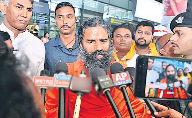 Ramdev Baba Visit hyderabad For launch Patanjali Products - Sakshi