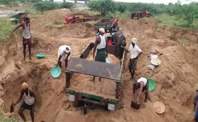 Sand mafia  In Mahabubnagar  - Sakshi