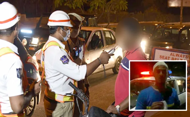 Hyderabad Police Drunk and Drive Twist Rider Get False Reading - Sakshi