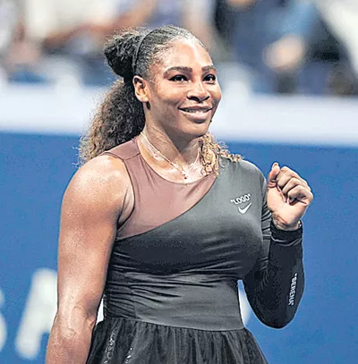 Serena Williams returns in style at US Open - Sakshi