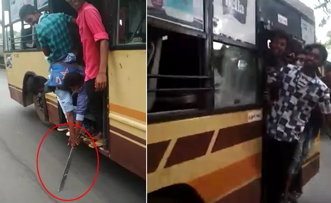 Chennai Students Halchal in Busses - Sakshi