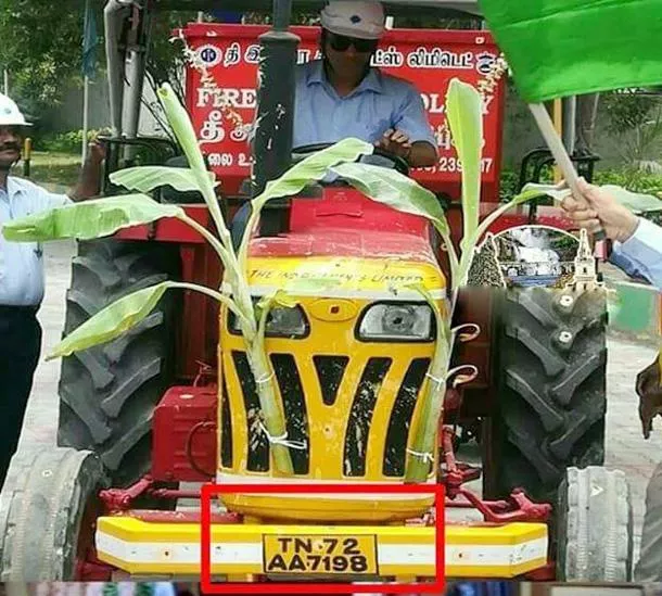 MS Dhoni Drives Tractor In Tamilnadu - Sakshi