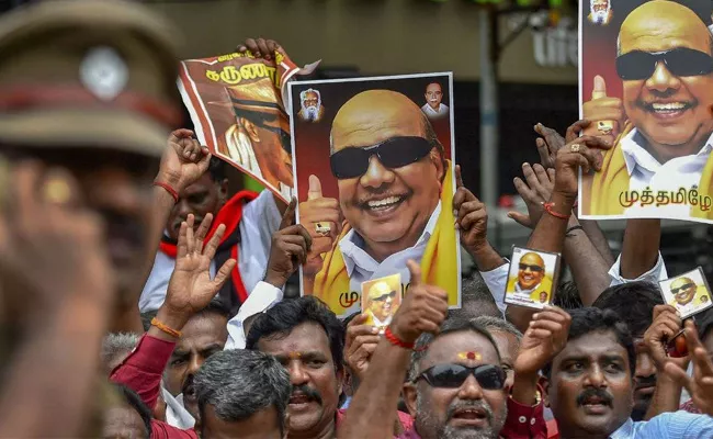 AIADMK Scores Self Goal in Karunanidhi Memorial Issue - Sakshi