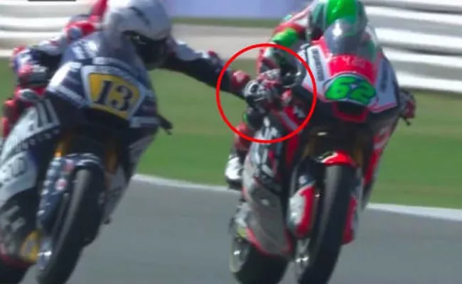 Motorcycle Racer Faces Lifetime Ban After Grabbing Rivals Brake - Sakshi