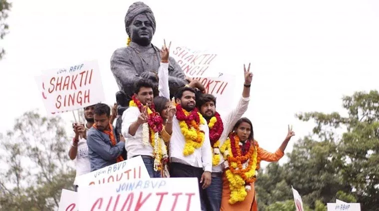 ABVP wins 3 posts, secretary to be from NSUI - Sakshi