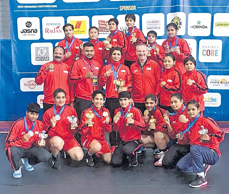 Junior girls set Polish rings on fire, bag 13 medals including 6 gold - Sakshi