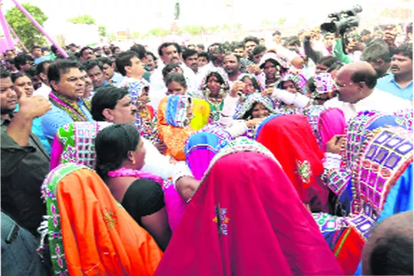 TRS Leaders Pragathi Nivedana Sabha Rangareddy - Sakshi