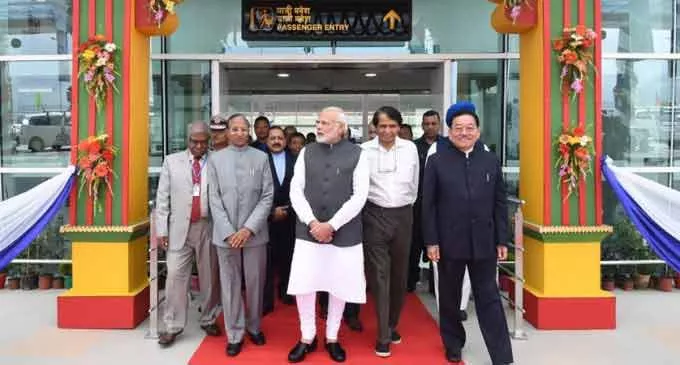 PM Modi inaugurates Sikkim's first airport - Sakshi