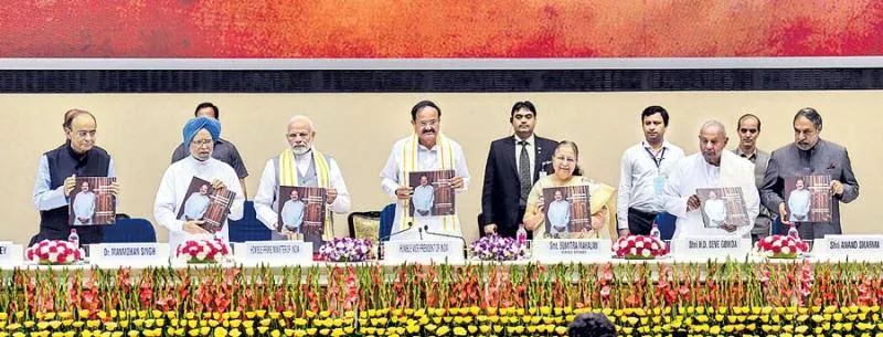 PM releases book on Vice President Venkaiah Naidu's one year in office - Sakshi