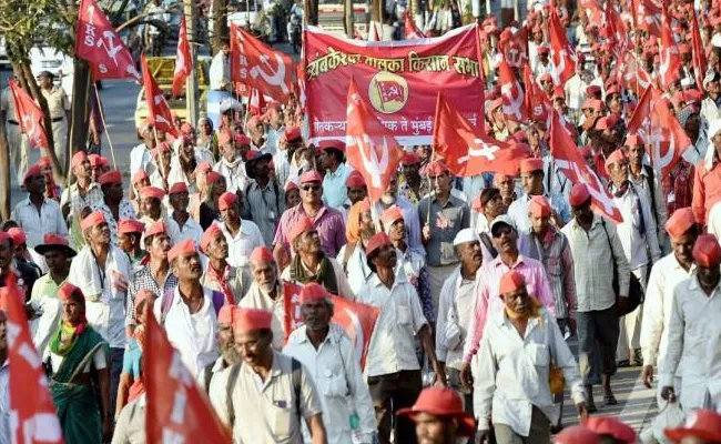 Farmers And Workers Protests At New Delhi - Sakshi