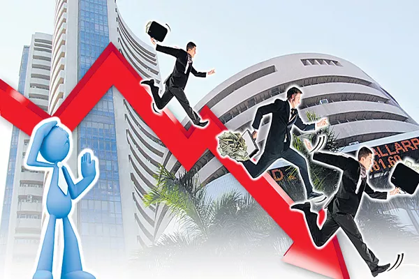 Sensex extends losing streak on FPI outflows, rupee slump - Sakshi