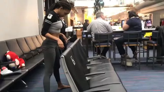 Shemika Charles Gravity Defying Limbo Video At Philadelphia Airport - Sakshi