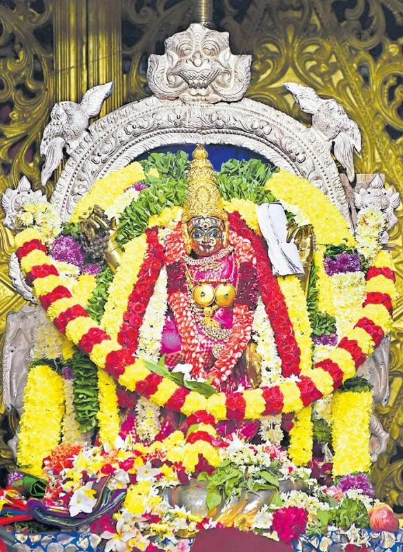 Goddess Kanaka Durga Decorated As Bala Tripura Sundari Dev - Sakshi