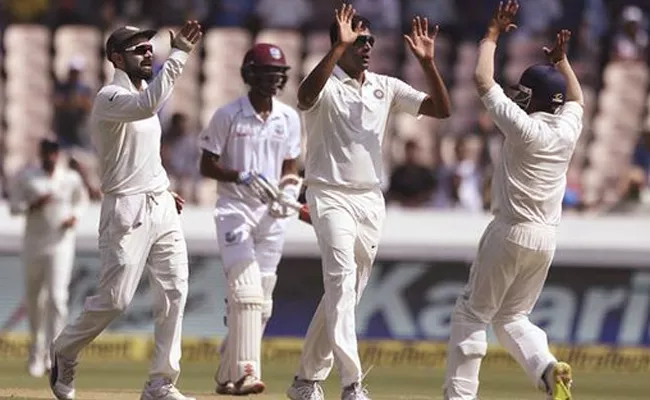 West Indies Loss Two wickets Against India - Sakshi