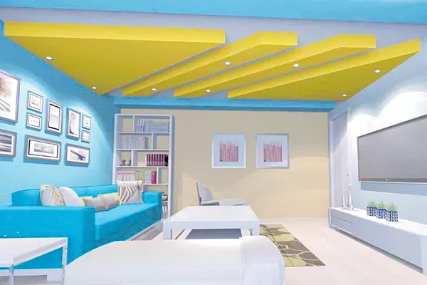 ceiling design in Duplex house - Sakshi