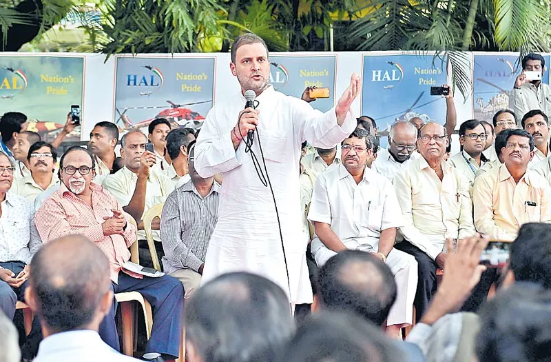 Rahul Gandhi to address HAL employees on Rafale deal - Sakshi