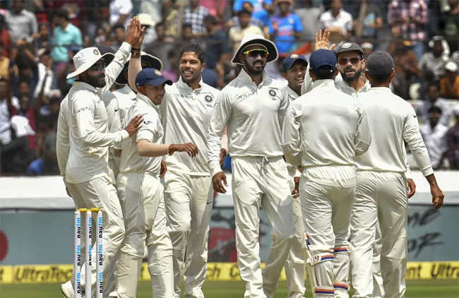 Dominant India ten wicket win and Series clean sweep against West Indies - Sakshi