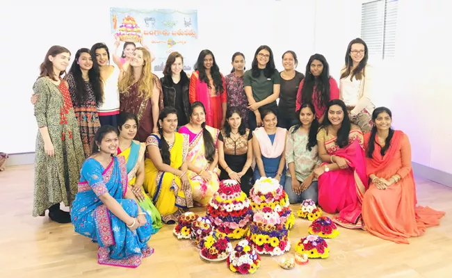 Bathukamma festival Celebrated By Telangana Jagruthi In Germany    - Sakshi