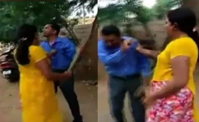 Woman thrashes a bank manager for moleting her - Sakshi