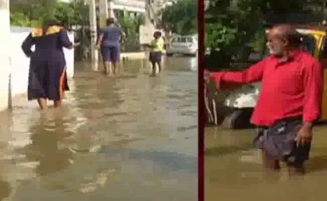 Huge Water On Mithila nagar Roads - Sakshi