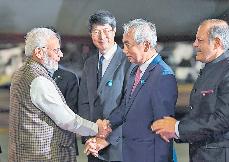 Narendra Modi reaches Japan, confident of adding new vigour to Indo-Japanese relations - Sakshi