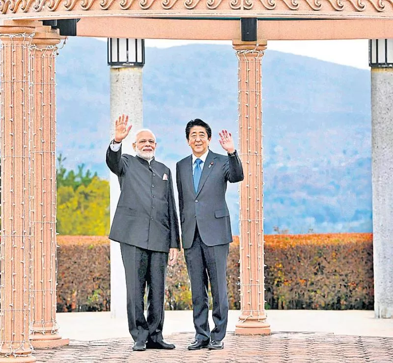 Japanese premier Shinzo Abe calls PM Narendra Modi his 'dependable friend' - Sakshi