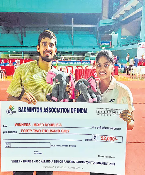 Nanda Gopal Pair got Badminton Title - Sakshi