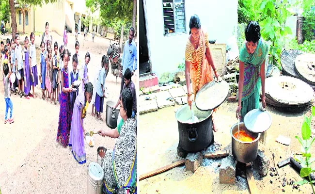 Nalgonda govt Schools Cooking Workers Salary Issues - Sakshi