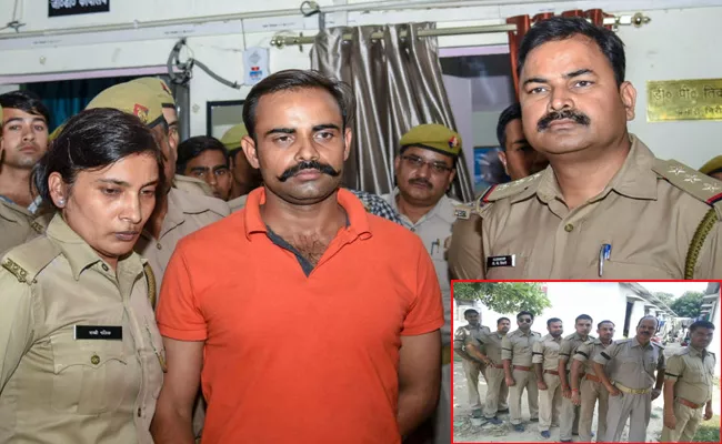 UP Police Protest Against The Arrest Accused Cop In Murder Of Apple Executive - Sakshi