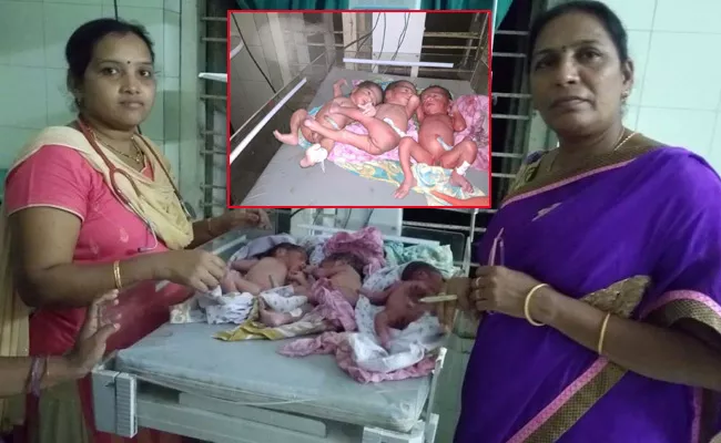 Three Babies Born In One delivery East Godavari - Sakshi