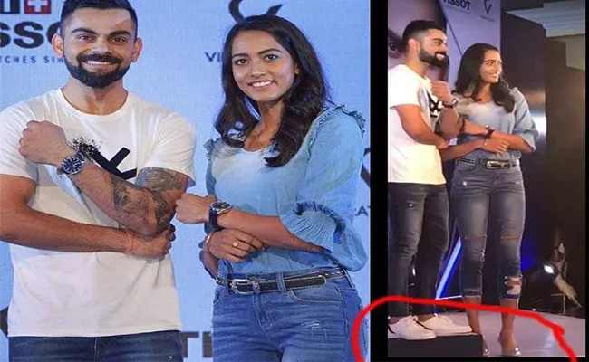 Kohli trolled for Appearing Taller Than Tennis Star Karman Kaur - Sakshi