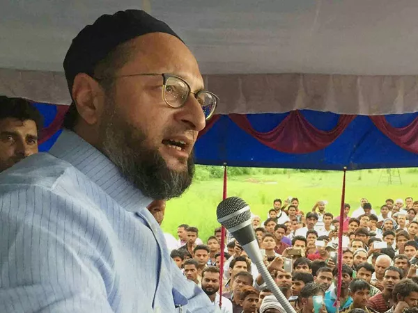 BJP Give Me One Cows Out Of One Lakhs Says Owaisi - Sakshi