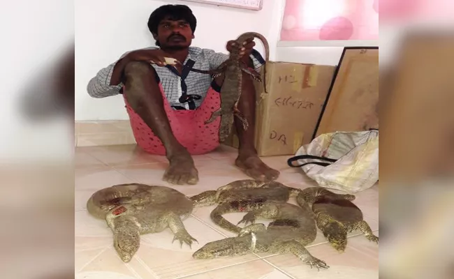 Iguana Seller Arrest In East Godavari - Sakshi