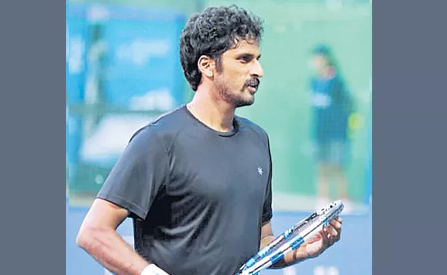 Saket maeni singles quarterfinals Tennis tournament - Sakshi