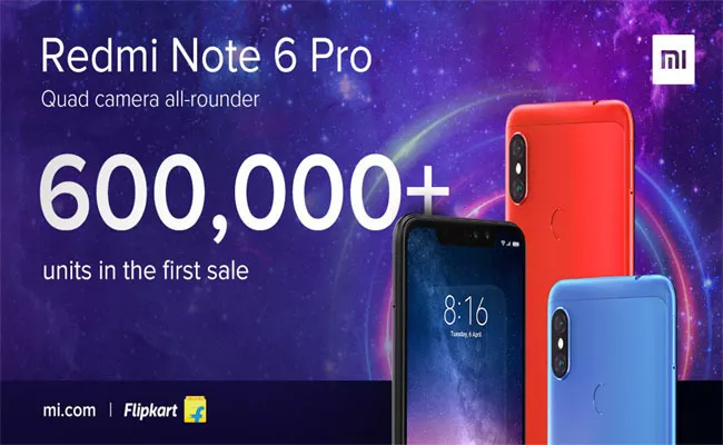 Over 6 lakh Redmi Note 6 Pro Units Sold in First Sale - Sakshi