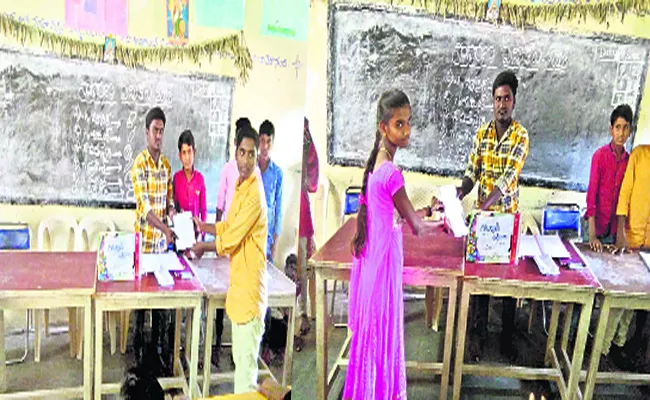 Mock Elections Practice In Students - Sakshi