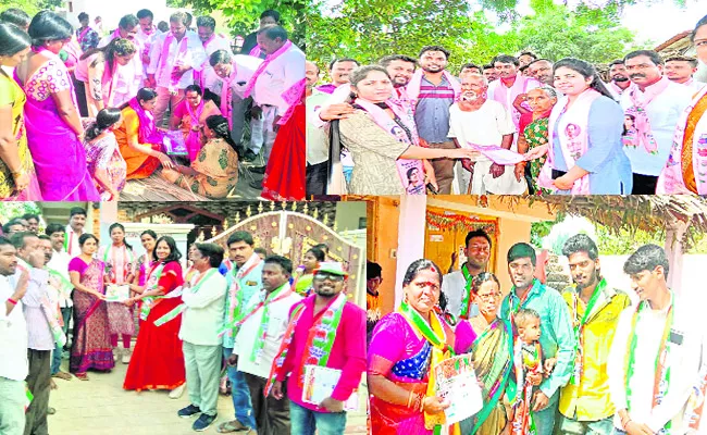 Election Candidates Canvass In Yadadri With Their Families - Sakshi