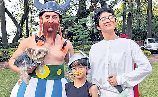 Aamir and Kiran turn Obelix and Getafix for son Azad's pre-birthday bash - Sakshi