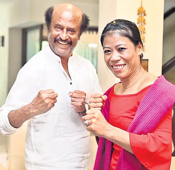 superstar Rajinikanth met the boxing queen Mary Kom - Sakshi