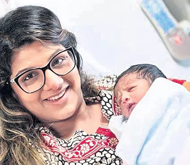 Rambha Shares Her New Born Baby Boy Shivin's Photo - Sakshi