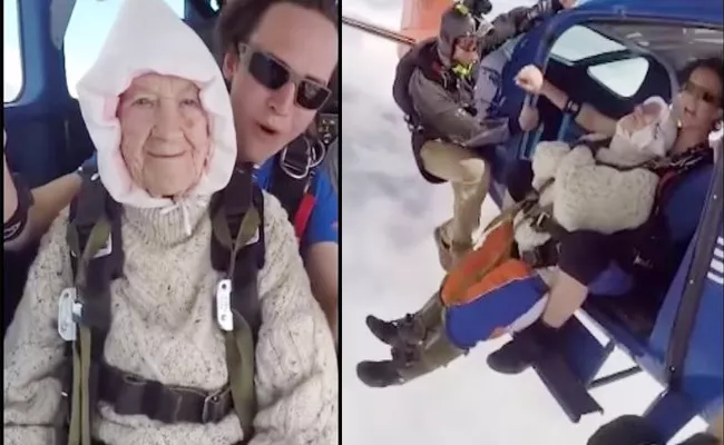 102 Year Old Grandma Skydiver Shakes Internet Becomes Oldest Skydiver In World - Sakshi