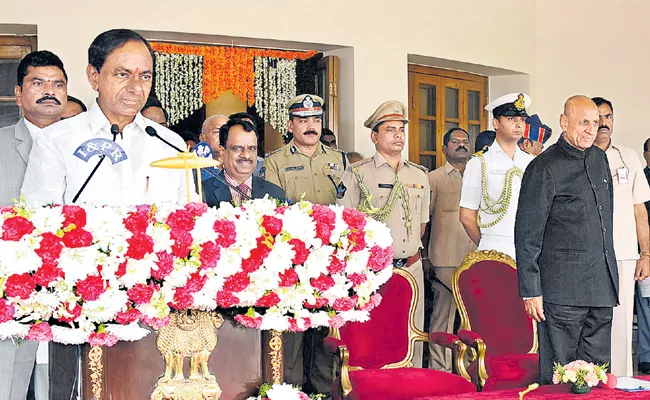 KCR Takes Oath As Telangana Chief Minister For Second Term - Sakshi