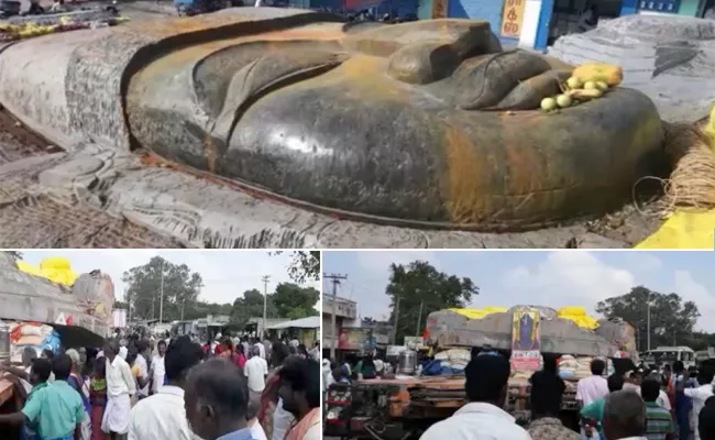 Big Statue Of Mahavishnuvu Stopped in Tamilnadu - Sakshi