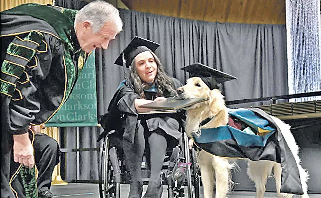 Dog Griffin Gets Honorary diploma From Clarkson University - Sakshi