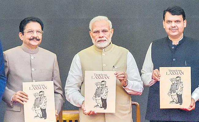 The book Timeless Laxman was unveiled in Mumbai by Modi - Sakshi