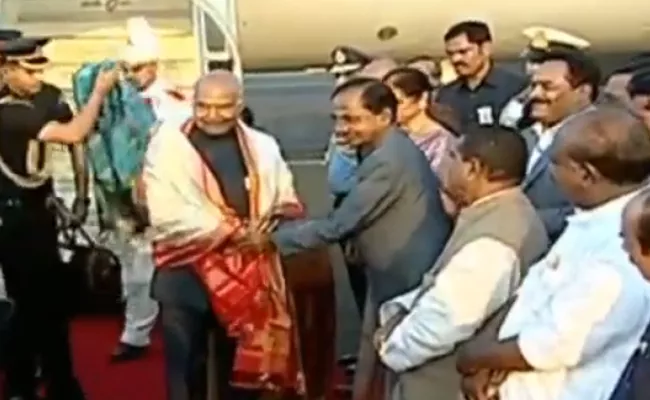 President Of India Ram Nath Kovind Reached Hyderabad - Sakshi