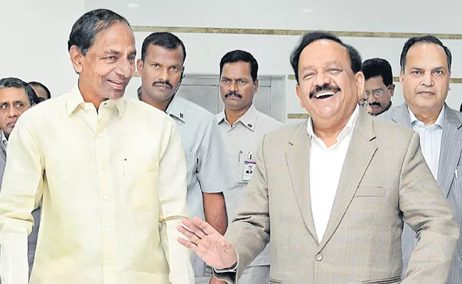 Meet in Pragati Bhavan with CM Union Minister Harshavardhan - Sakshi