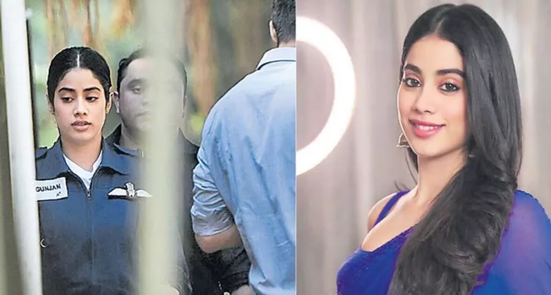 Janhvi Kapoor's look as IAF officer Gunjan Saxena leaked - Sakshi