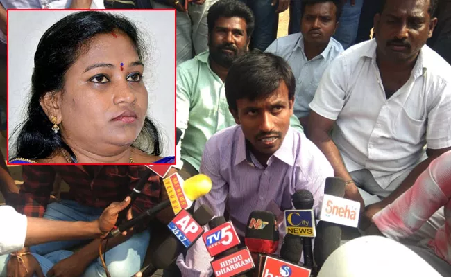 Shift Operators Protest Against TDP MLA Anitha - Sakshi